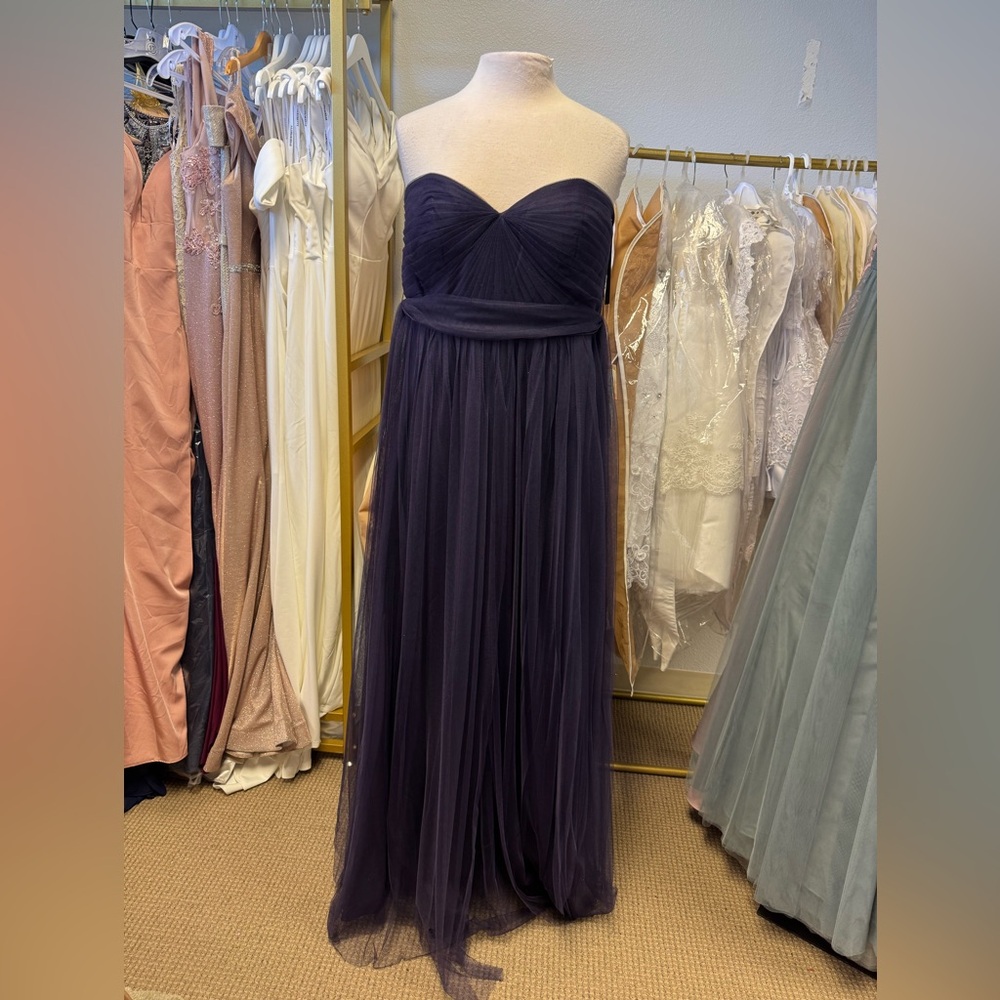 Elegant Strapless Dark Plum Purple Evening Gown ET322
